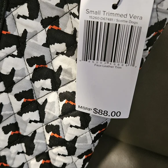 VERA BRADLEY BAG BLACK/RED H 12" W 15" - Picture 3 of 8